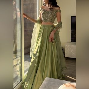 Green lehenga size small long length